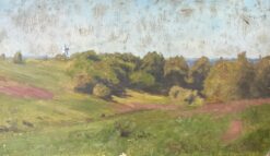 Impressionist Antique Painting Landscape - Through The Valley