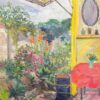 Mid 1900-1999 1950's French Post-Impressionist Oil Flower Garden Terrace