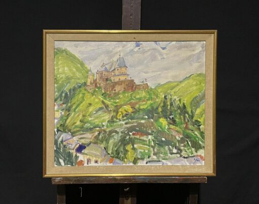 Impressionist Oil Painting - Beautiful Chateau On The Hill