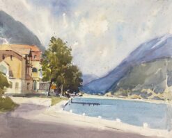 British Mid 1900-1999 Impressionist Painting Pontoon On The Lake