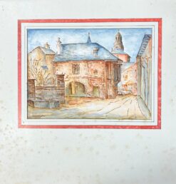 1950's Modernist/ Cubist Painting - French Urban Town Landscape