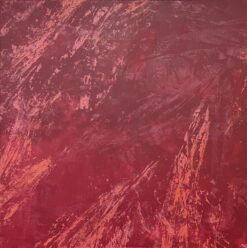 Earthy Red Abstract Acrylic Painting with Textured Layers