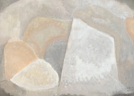 Greys & Ochre's - French Abstract Oil Painting