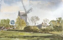 Saxshead Mill Waterford, original British watercolour painting