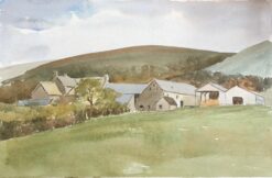 Old Farm Buildings at Carrog, original British watercolour painting