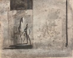 Minimalist Sketch of a Horse and Rider Clearing a Jump