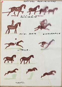 Original French Study of Children Watching Horses Cross a Bridge