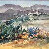 French Impressionist Watercolor of a Mountainous Landscape