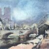 French Impressionist Watercolor of Notre-Dame and the Parisian Riverbank