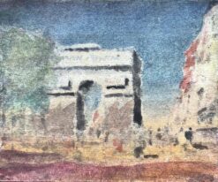 French Impressionist Watercolor of the Arc de Triomphe in Paris