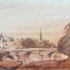 French Impressionist Watercolor of Île de la Cité and Pont Neuf