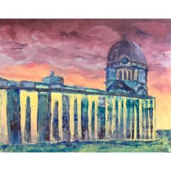 Colourful Abstract Acrylic Painting Contemporary British Sunset Over Greenwich