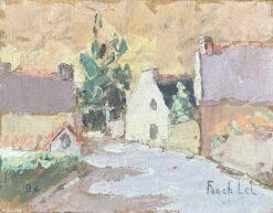 French Village Landscape in Impressionist Style