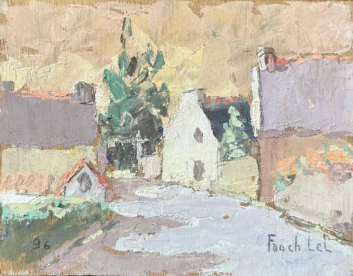 French Village Landscape in Impressionist Style