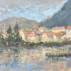 French Impressionist Oil Painting of Village de Laroque, Aveyron, France