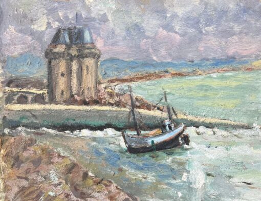 French Impressionist Oil Painting of View of the Vauban Tower, Camaret-sur-Mer