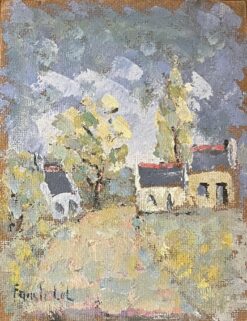 French Impressionist Oil Painting of Village in Breton Countryside