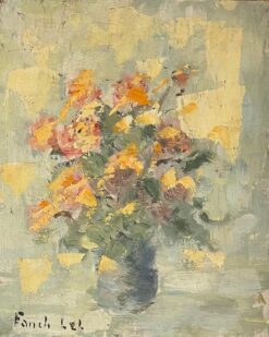 French Impressionist Oil Painting of a Floral Arrangement in a Vase