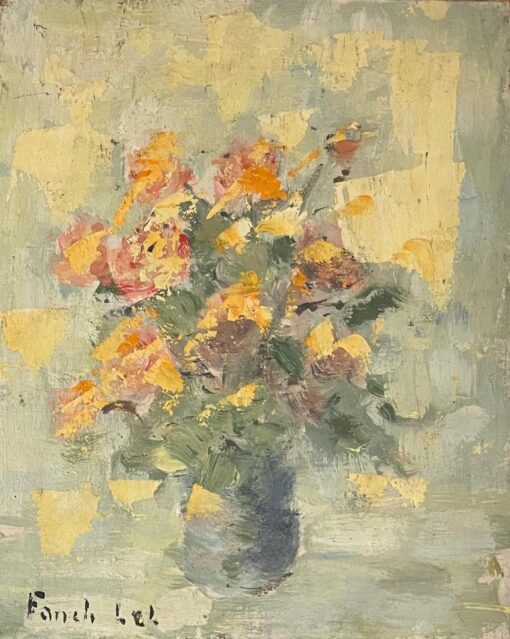 French Impressionist Oil Painting of a Floral Arrangement in a Vase