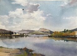 British Impressionist Watercolor of Plockton Reflections, Scottish Highlands
