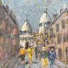 French Impressionist Oil Painting of Montmartre with Sacré-Cœur Basilica