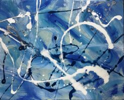 Blue Explosion Acrylic Abstract British Painting