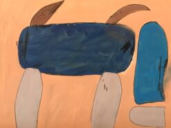 Mid 1900-1999 British Abstract Painting Blues & Pinks