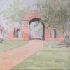 Finely Detailed British Watercolor Topographical of The Hotel in Hakaial Park