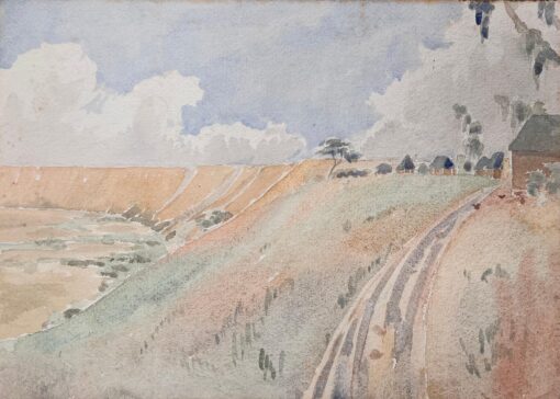 Finely Detailed British Watercolor Topographical of Rye, Sussex