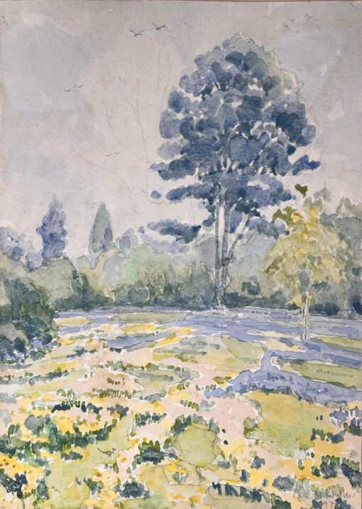 Finely Detailed British Watercolor Topographical of Proposed Zulu Community