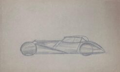 Conceptual Futuristic Car Design Pencil Drawing