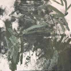 Acrylic British Abstract Painting With Green Tones