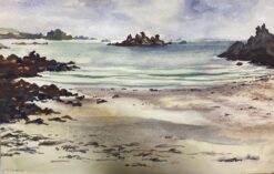Post-Impressionist French Watercolour Painting Brittany Beach Scene