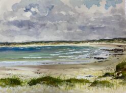 Post-Impressionist French Watercolour Painting Of Cloudy Pors Carn