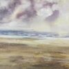 Post-Impressionist French Watercolour Painting Sandy Bruised Sky Landscape