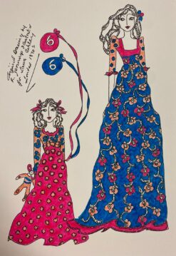 Original Fashion Design Illustration Watercolor Painting Laura Ashley Designer