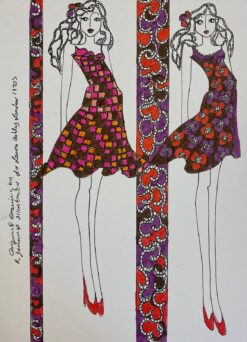Original Fashion Design Illustration Watercolor Painting Laura Ashley Designer