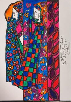 Original Fashion Design Illustration Watercolor Painting Laura Ashley Designer