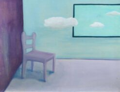 The Chair by the Window, Superb Large Surrealist oil painting on canvas