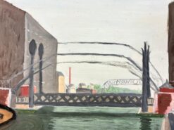 GENEVIEVE ZONDERVAN (1922-2013) FRENCH OIL PAINTING - Power Station Bridge
