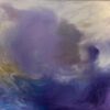Huge French Contemporary Abstract Painting Purple Clouds Windswept Sky