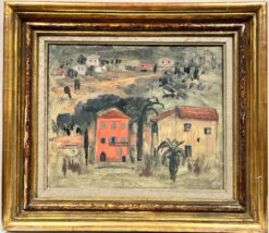 Follower of Matisse, 1900-1999 French Oil Pink House in South of France
