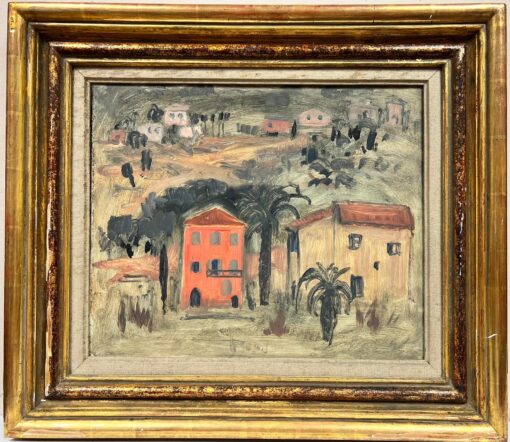 Follower of Matisse, 1900-1999 French Oil Pink House in South of France