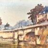 MAURICE MAZEILIE-FRENCH Watercolour - Autumnal Parisian Bridge Over Seine
