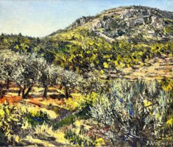 Olive Groves in Provence Original French Post Impressionist Signed Oil 1960's