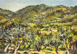 Olive Trees in Provence French Post Impressionist Signed Oil 1960's