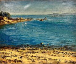 Blue Seas Of The South Coast Brittany French Post Impressionist  Signed Oil