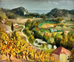 Autumnal Cergnes Stream Landscape French Post Impressionist Signed Oil