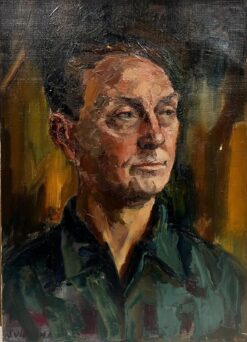 Portrait Of A Posed Man Post Impressionist Signed Oil