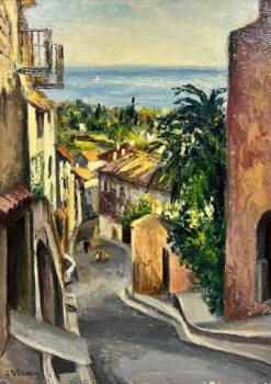 Cagnes Sur Mer French Exotic Town Post Impressionist Signed Thick Oil Impasto